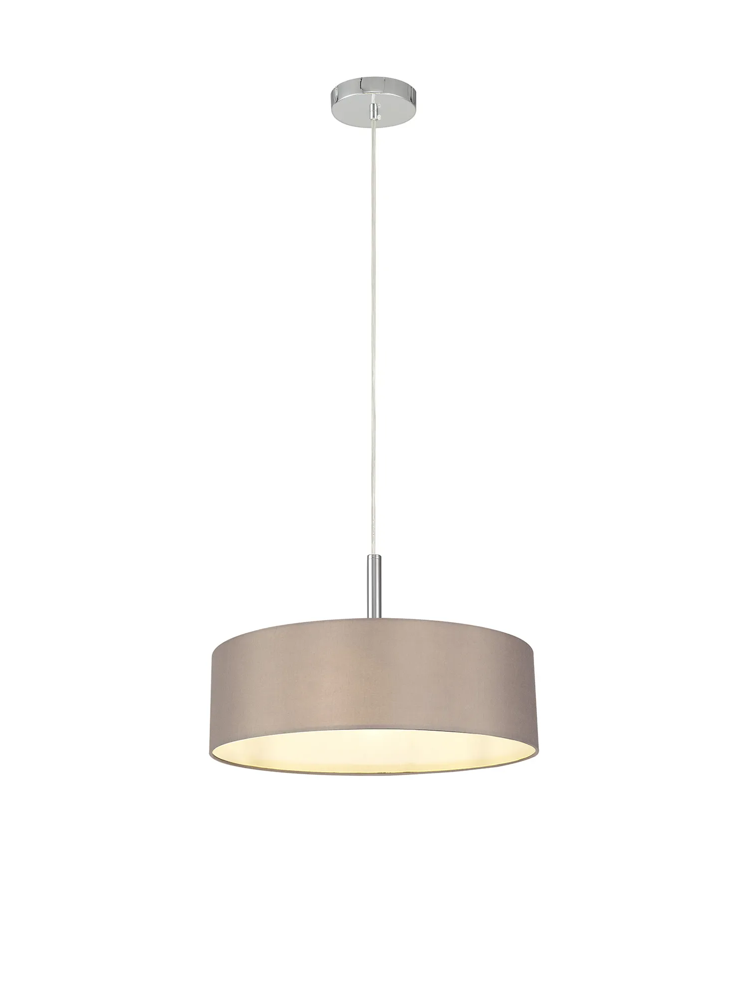 Baymont 45cm 5 Light Pendant Polished Chrome, Grey/White DK0732  Deco Baymont CH GR